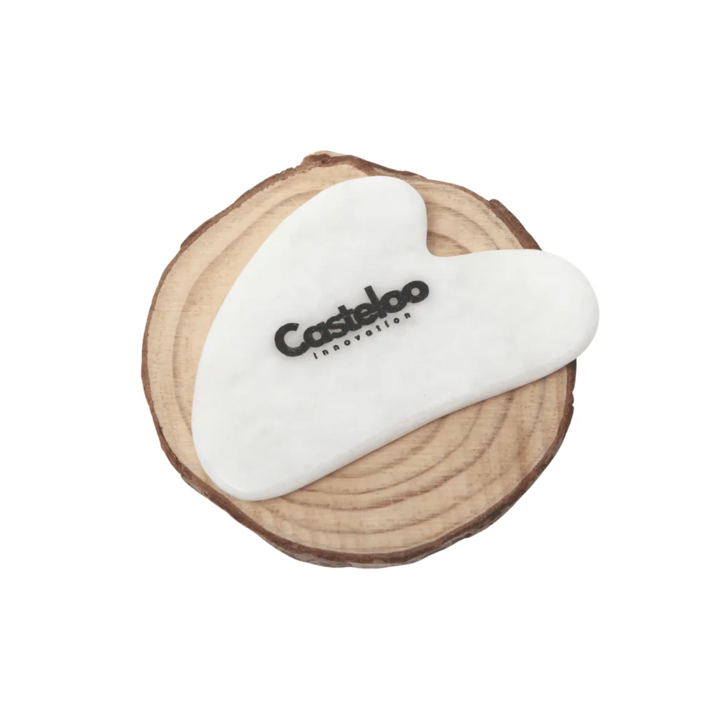 Gua Sha Pierre de Jade blanc Casteloo